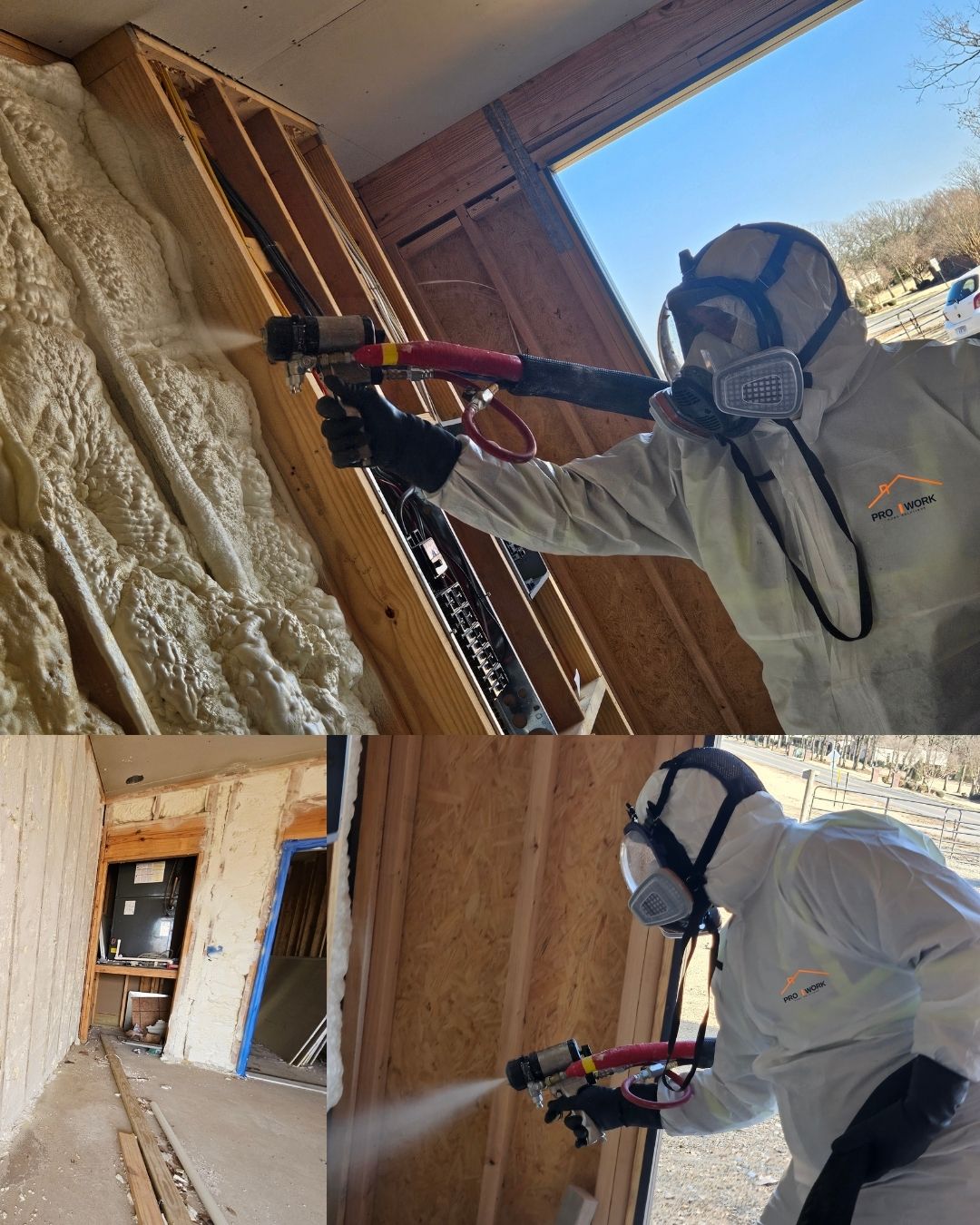 Spray foam workshop project — roof barrier work